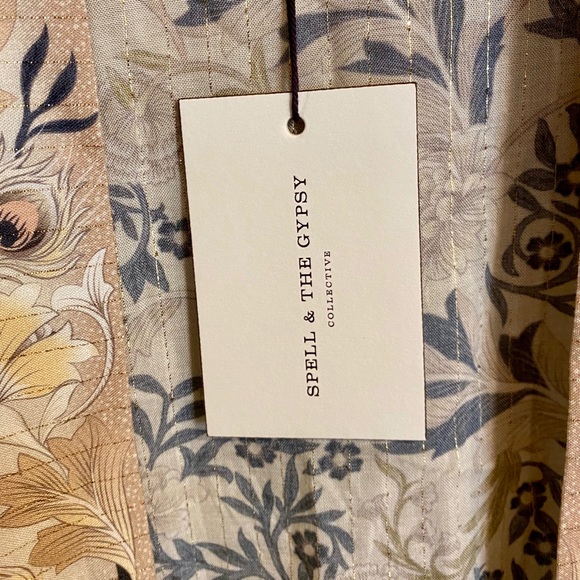 NWT Spell Oasis Pearl Kimono Robe M/L short - Picture 7 of 15